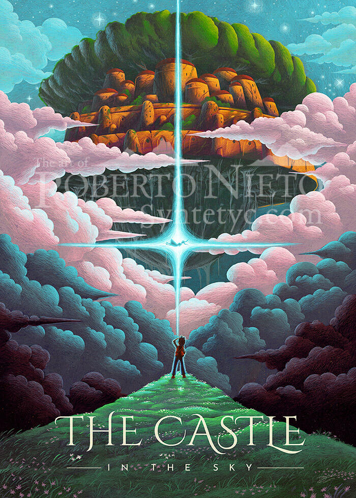 Ghibli inspired poster design, ready for purchase. The perfect gift for Laputa: The Castle In the sky fan. Castle in the sky poster.