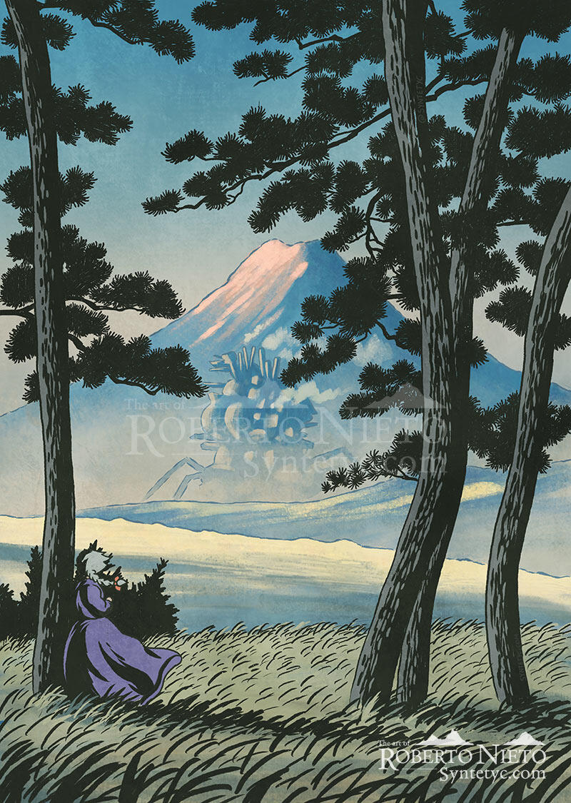 Howl's Moving Castle poster print. A beautiful Studio Ghibli inspired poster, the perfect present for anime movies fan.